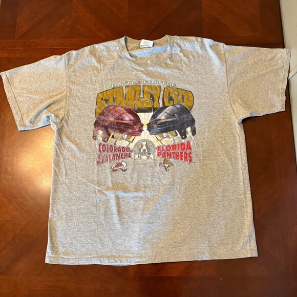 vtg1996 NHL Stanley Cup Tee XXL Lee Sport Colorado Avalanche vs Florida Panthers - Picture 1 of 8